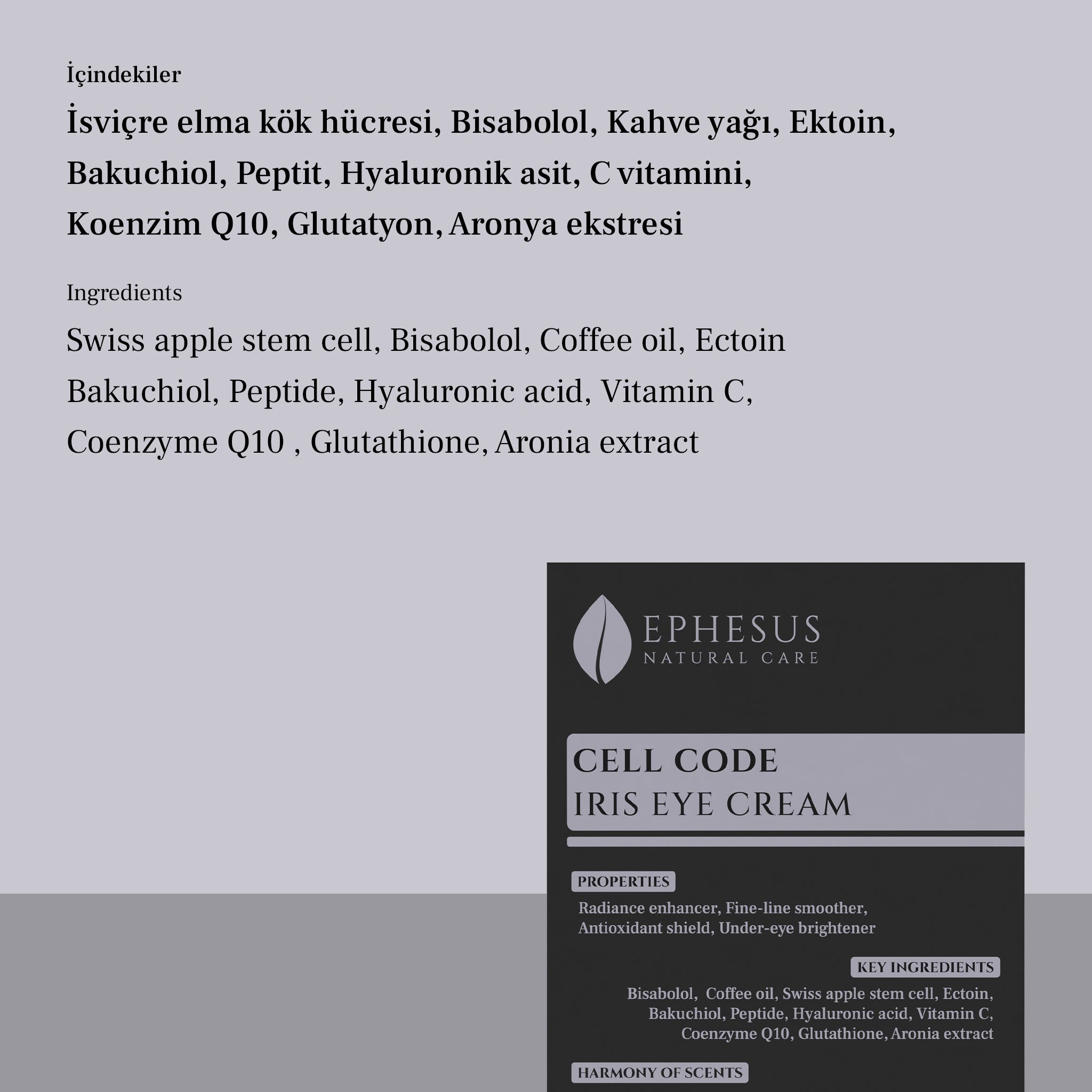 Cell Code Iris Eye Serum - Bitkisel Kök Hücre Ekstreli Yaşlanma Karşıtı Göz Çevresi Kremi