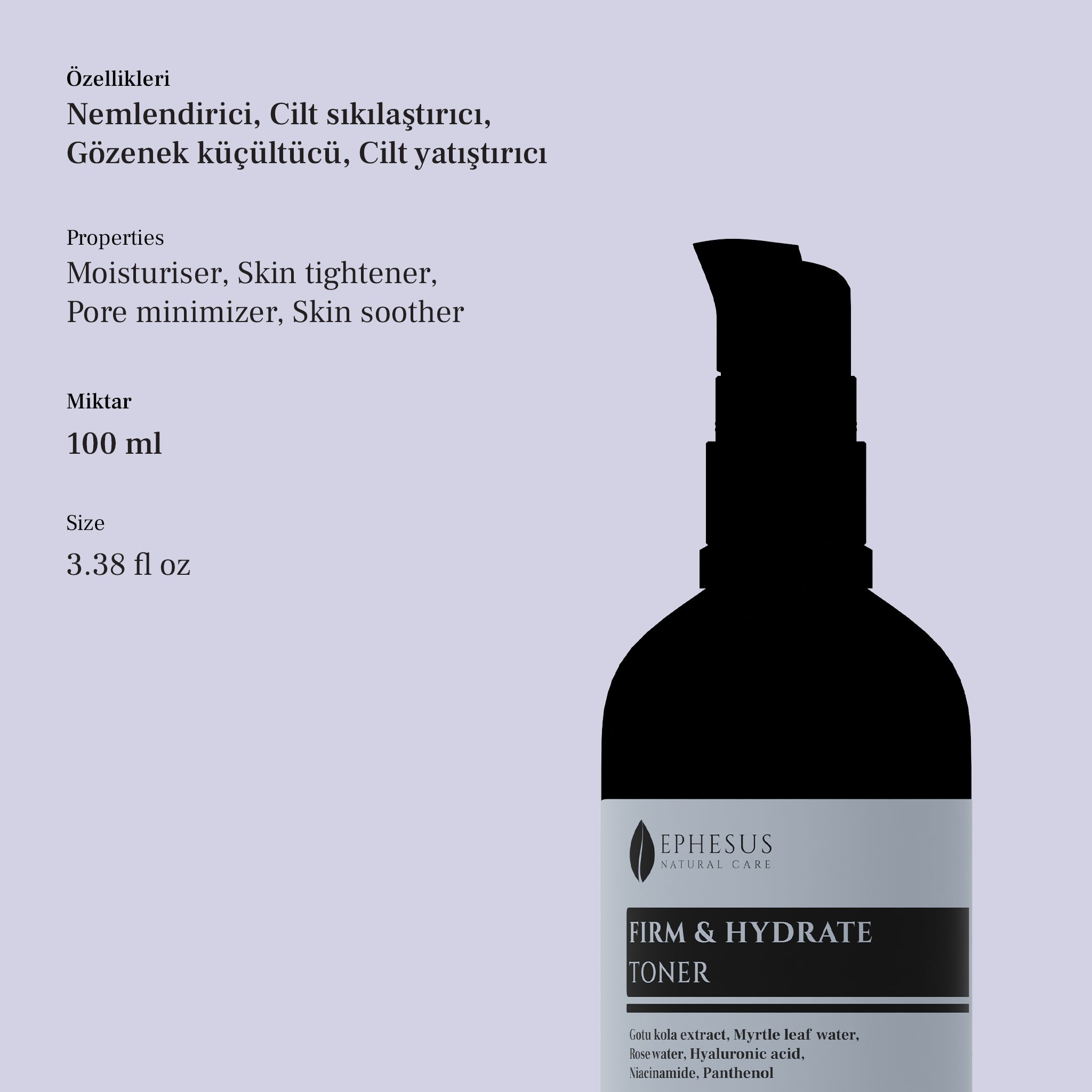 Firm & Hydrate Toner - Tüm Cilt Tiplerine Uygun Yoğun Nemlendirici ve Cilt Sıkılaştırıcı Tonik