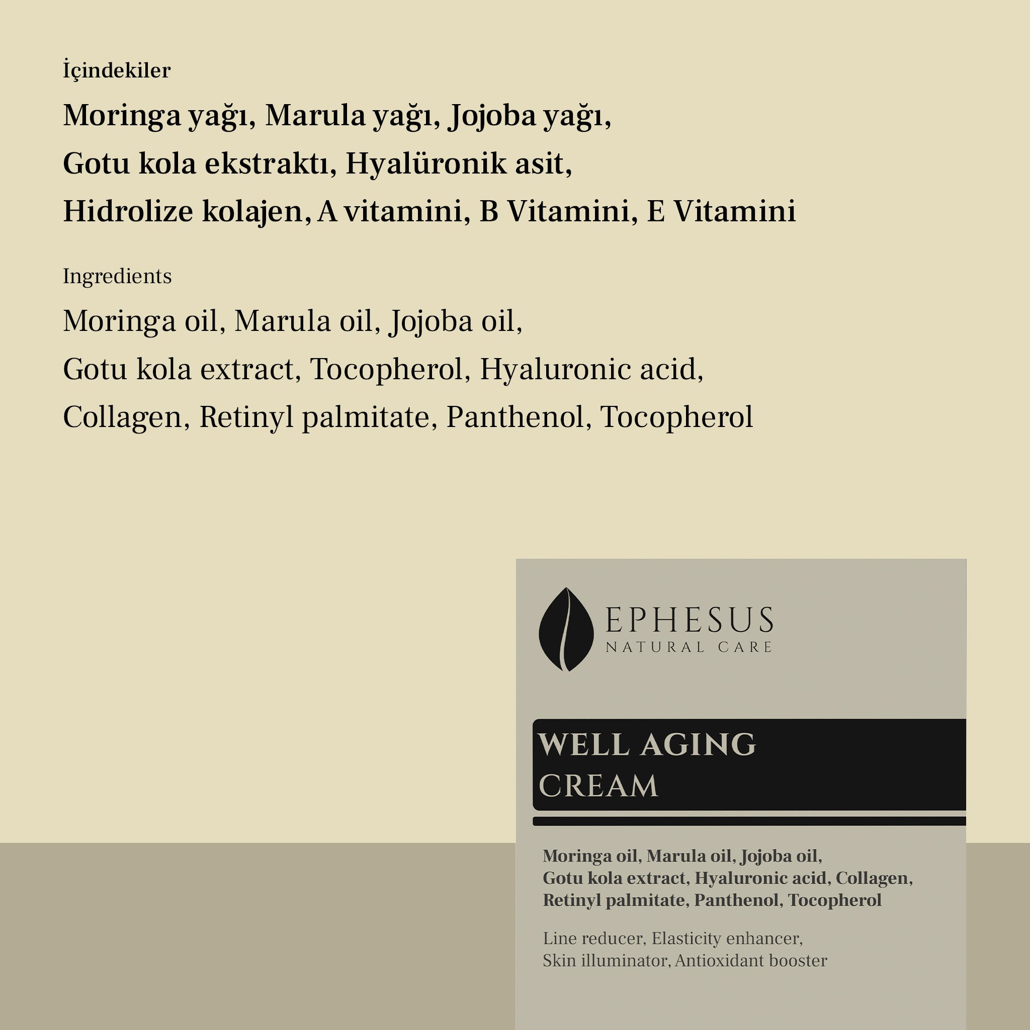 Well Aging Cream - Tüm Cilt Tipleri için Çizgi Azaltıcı ve Esneklik Artırıcı Anti-aging Krem