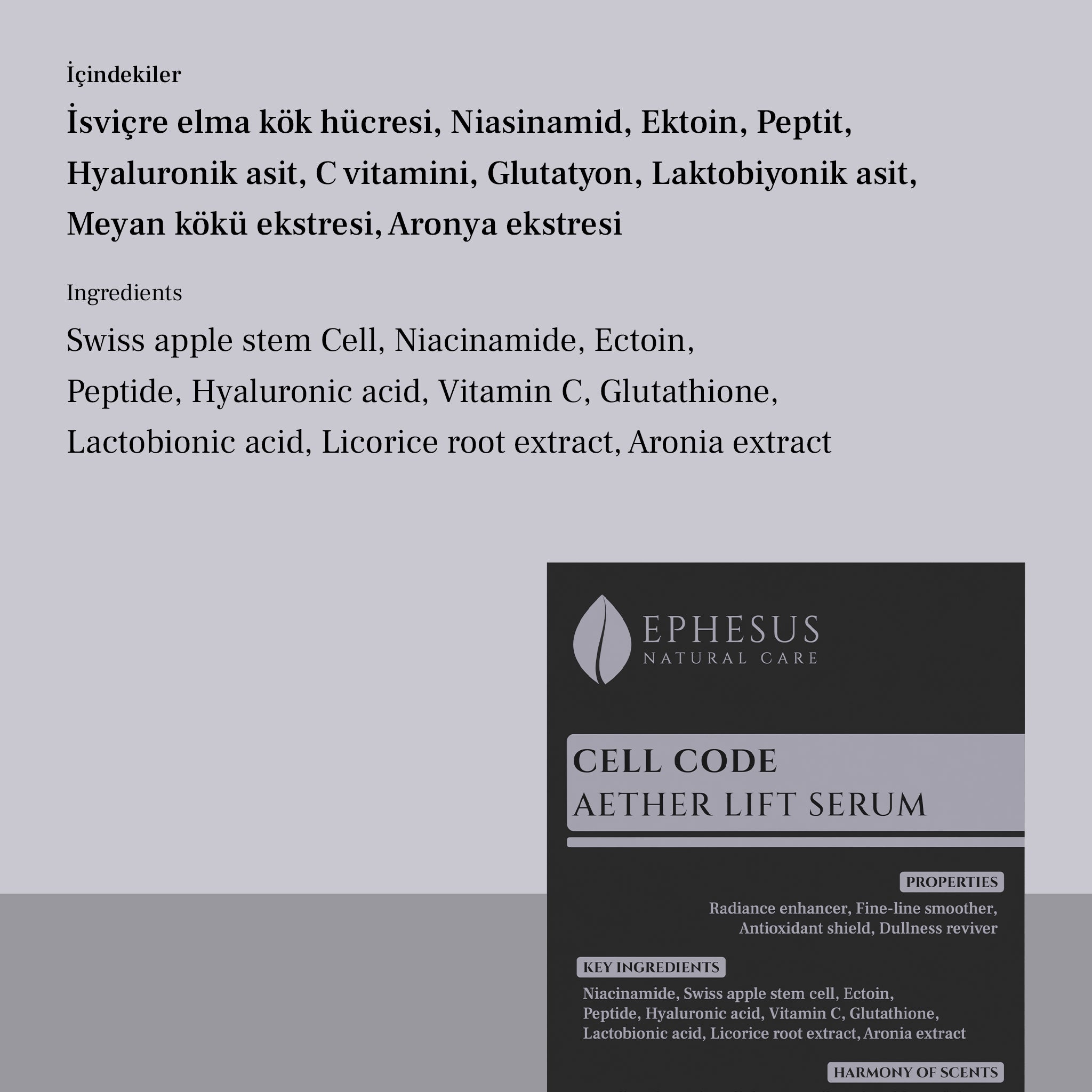 Cell Code Aether Lift Serum - Bitkisel Kök Hücre Ekstreli Yaşlanma Karşıtı Yüz Serumu