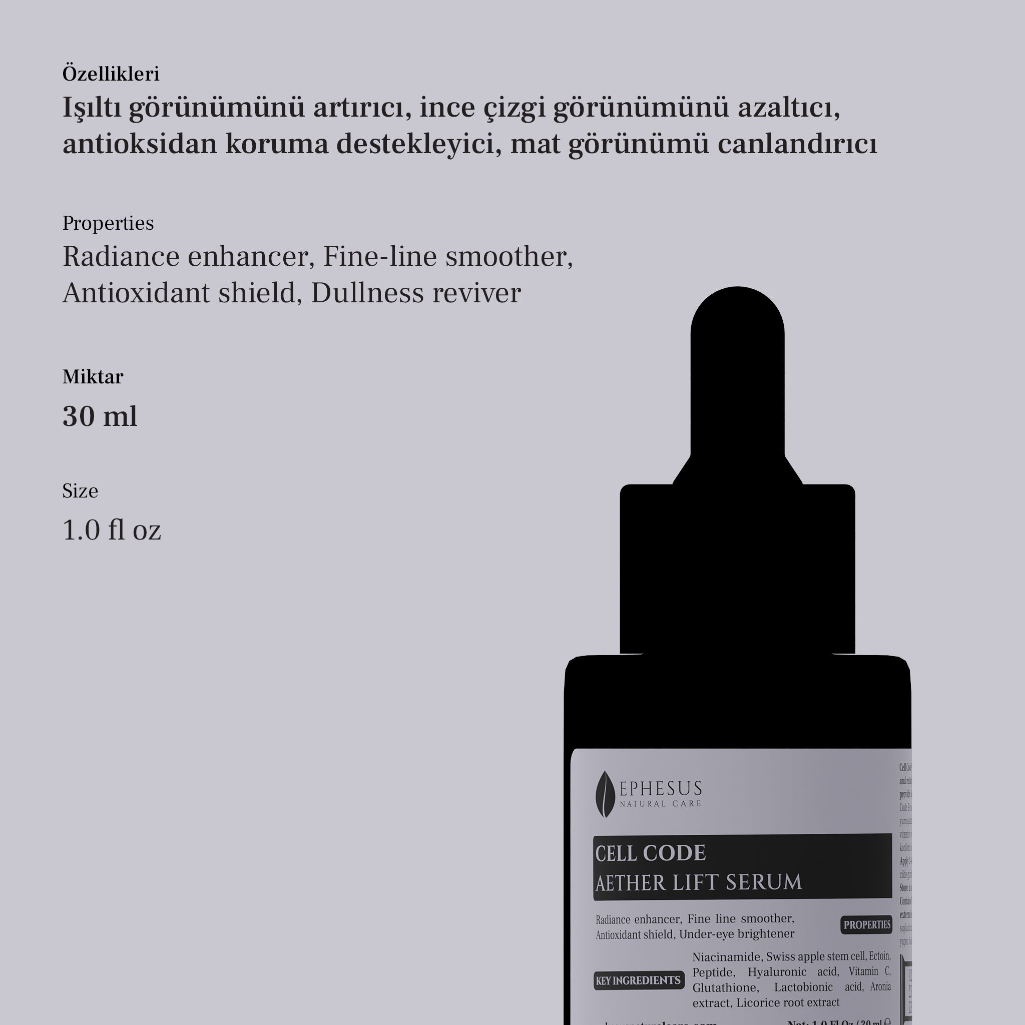 Cell Code Aether Lift Serum - Bitkisel Kök Hücre Ekstreli Yaşlanma Karşıtı Yüz Serumu