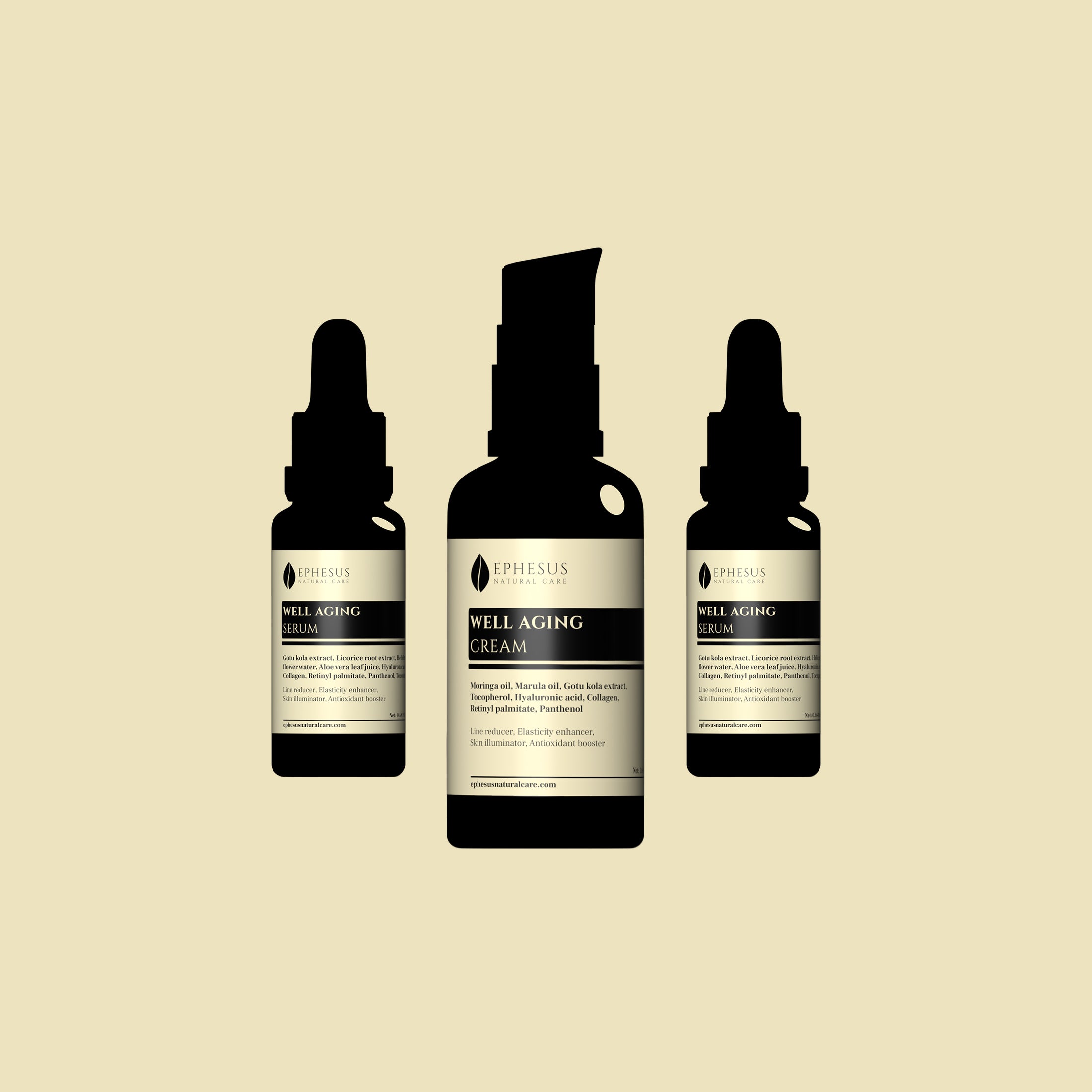 Yaşlanma Karşıtı ve Esneklik Artırıcı , sıkılaştırıcı Cilt Bakım Seti - Ephesus Natural Care