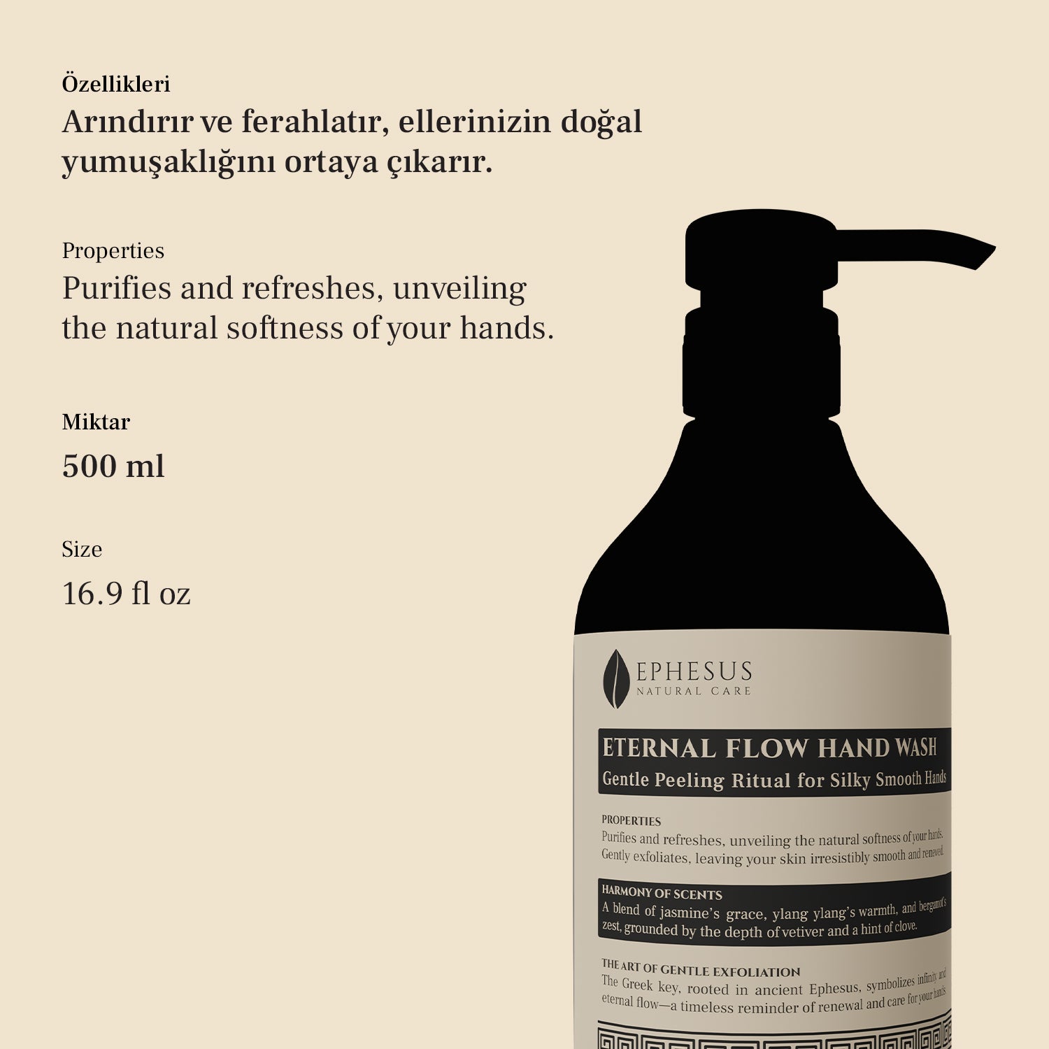 Peeling Etkili Doğal El Sabunu - Eternal Flow Hand Wash - Arındırır ve ferahlatı, ellerinizin doğal yumuşaklığını ortaya çıkarır