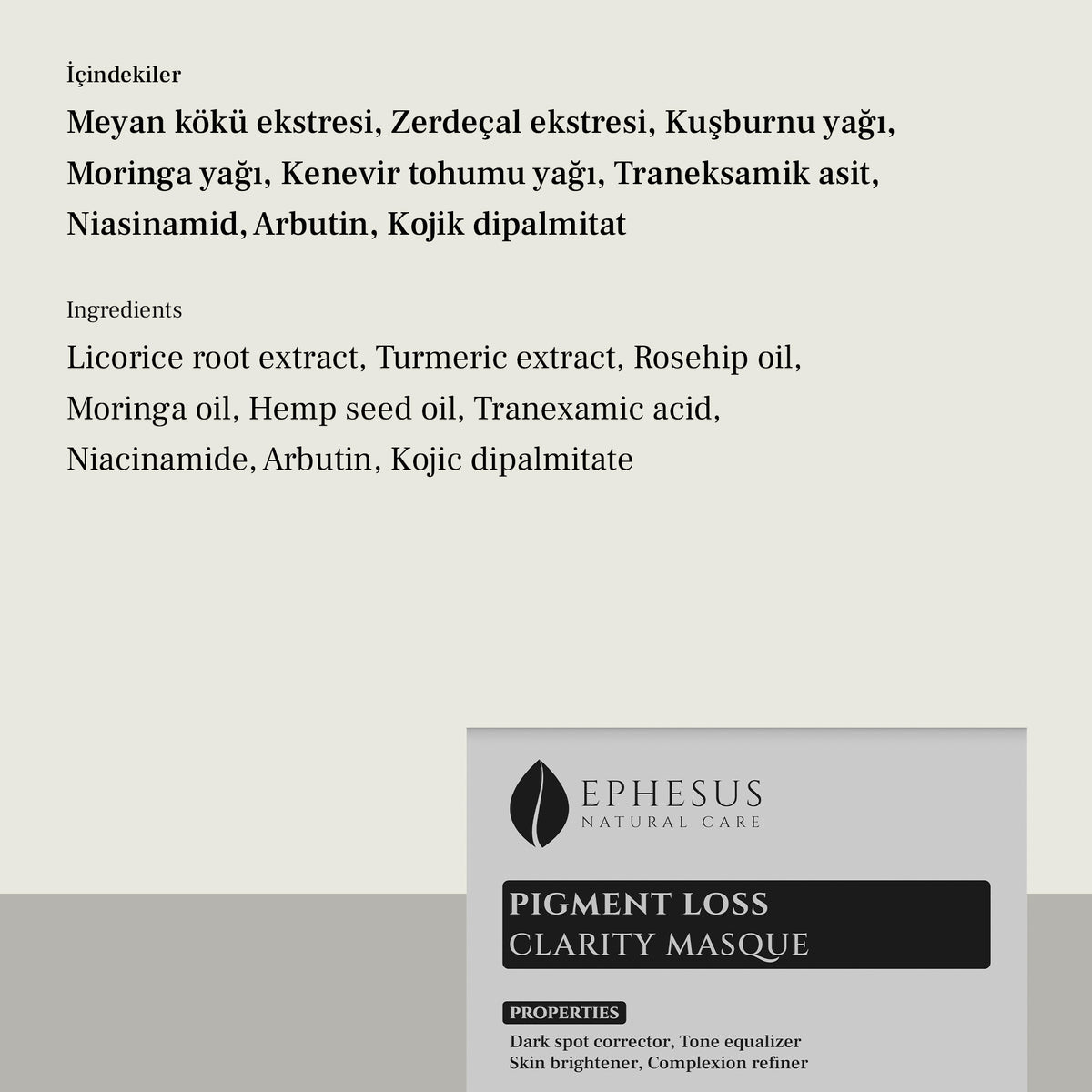Pigment Loss Clarity Masque - Leke Karşıtı ve Ton Düzenleyici Maske