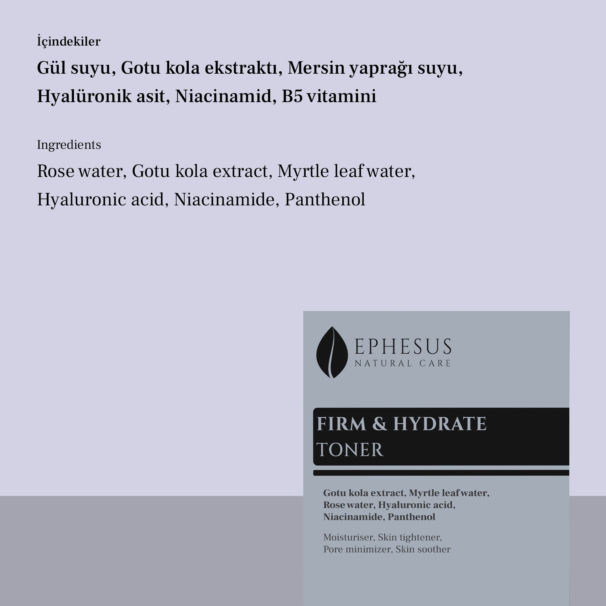 Firm &amp; Hydrate Toner - Tüm Cilt Tiplerine Uygun Yoğun Nemlendirici ve Cilt Sıkılaştırıcı Tonik