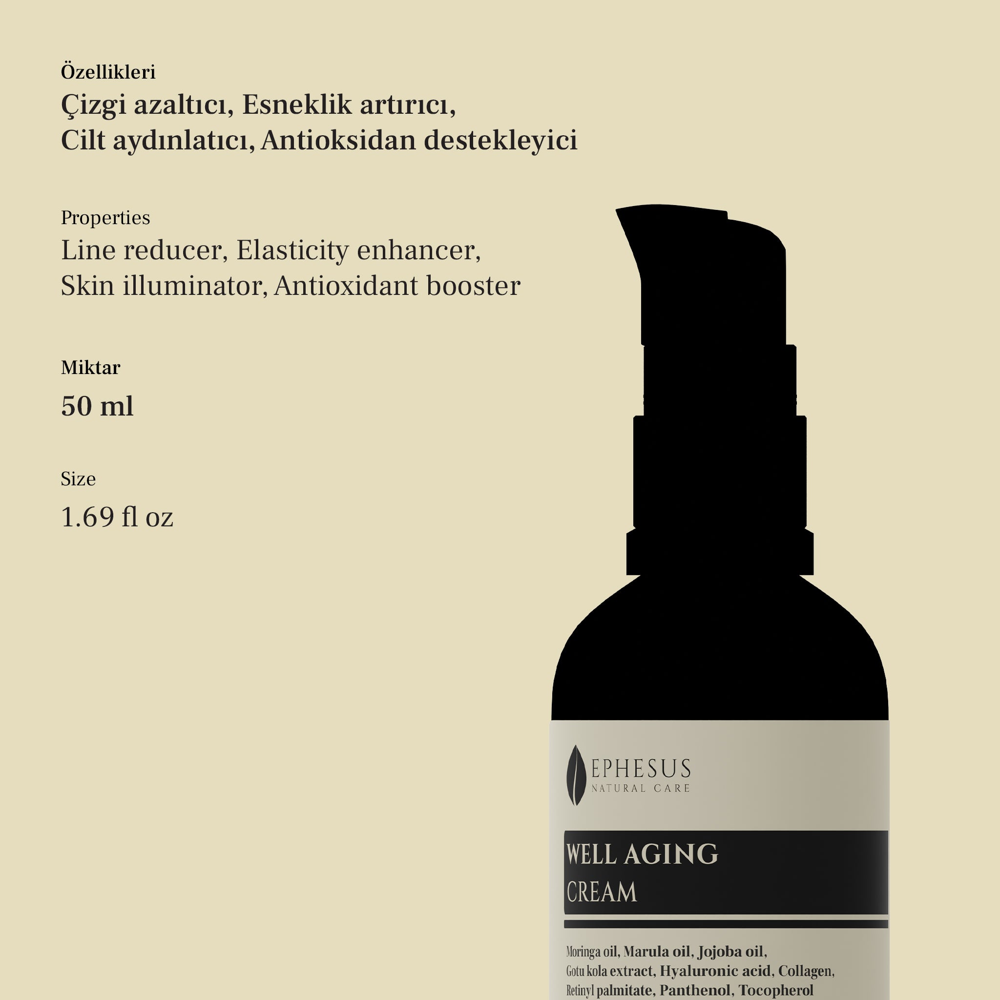 Well Aging Cream - Tüm Cilt Tipleri için Çizgi Azaltıcı ve Esneklik Artırıcı Anti-aging Krem