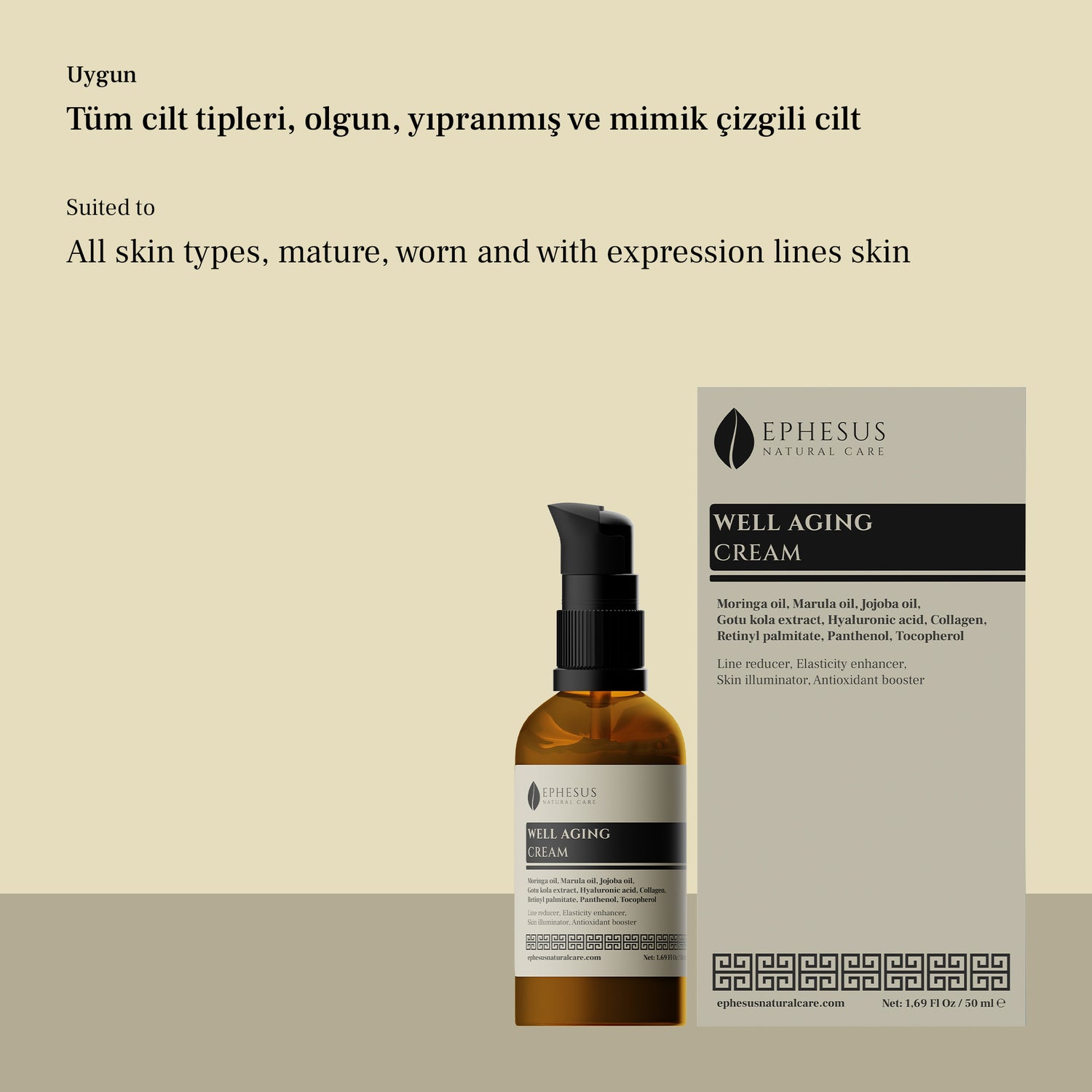 Well Aging Cream - Tüm Cilt Tipleri için Çizgi Azaltıcı ve Esneklik Artırıcı Anti-aging Krem