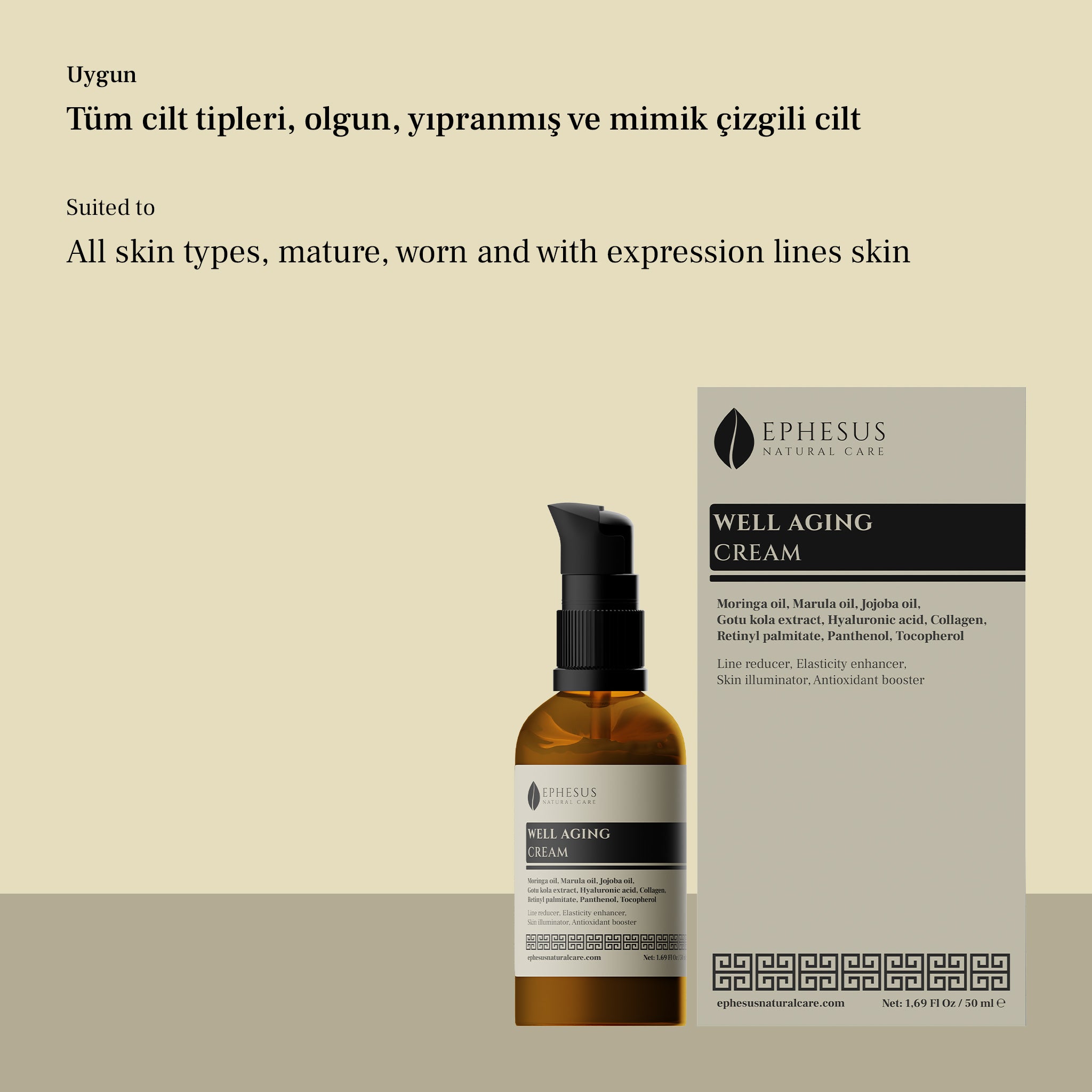 Well Aging Cream - Tüm Cilt Tipleri için Çizgi Azaltıcı ve Esneklik Artırıcı Anti-aging Krem