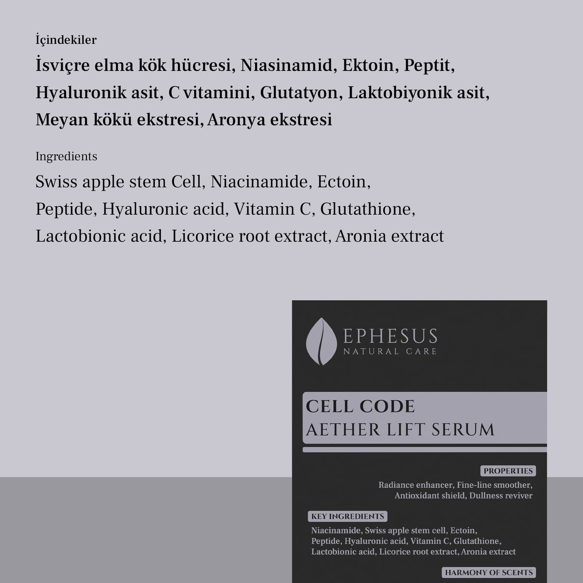 Cell Code Aether Lift Serum - Bitkisel Kök Hücre Ekstreli Yaşlanma Karşıtı Yüz Serumu