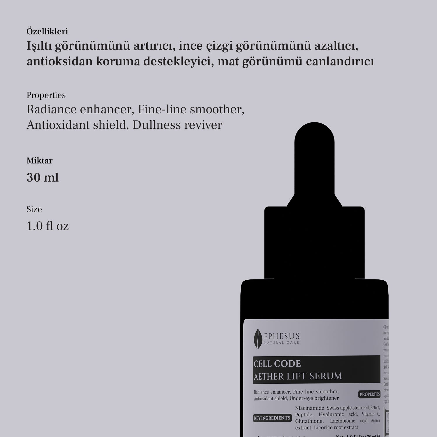 Cell Code Aether Lift Serum - Bitkisel Kök Hücre Ekstreli Yaşlanma Karşıtı Yüz Serumu