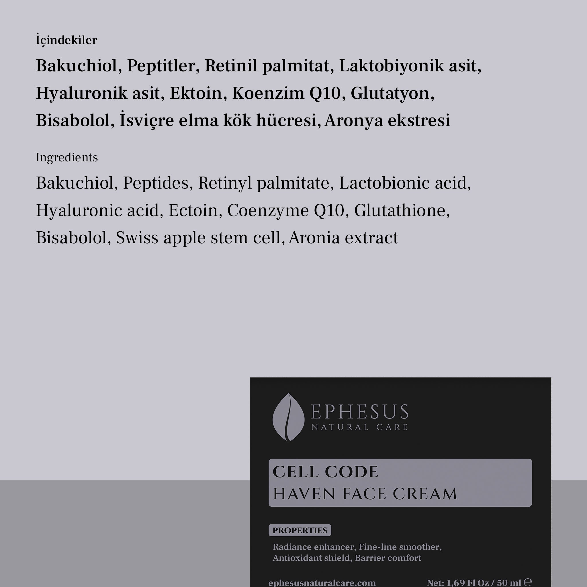 Cell Code Haven Face Cream - Bitkisel Kök Hücre Ekstreli Yaşlanma Karşıtı Yüz Kremi