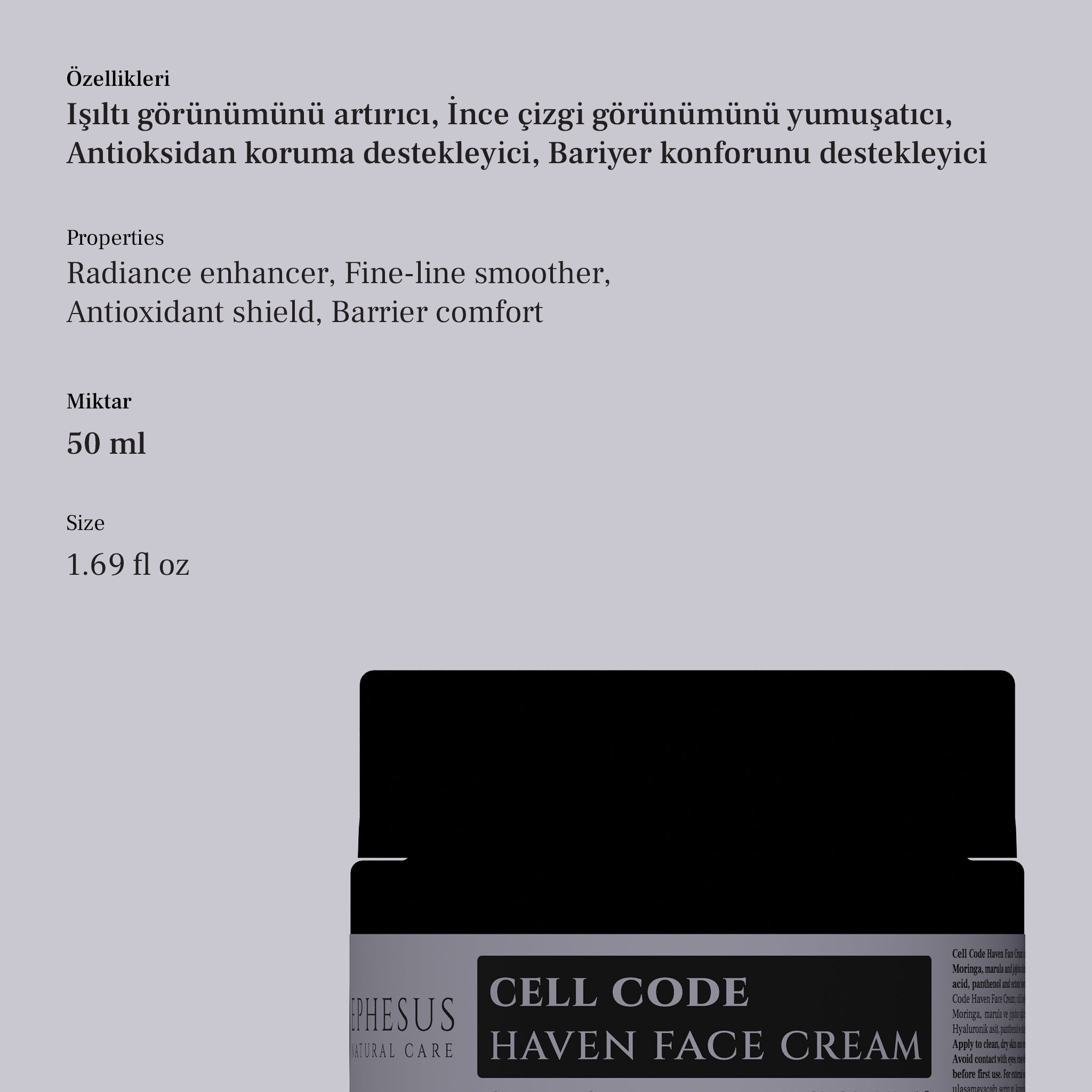 Cell Code Haven Face Cream - Bitkisel Kök Hücre Ekstreli Yaşlanma Karşıtı Yüz Kremi