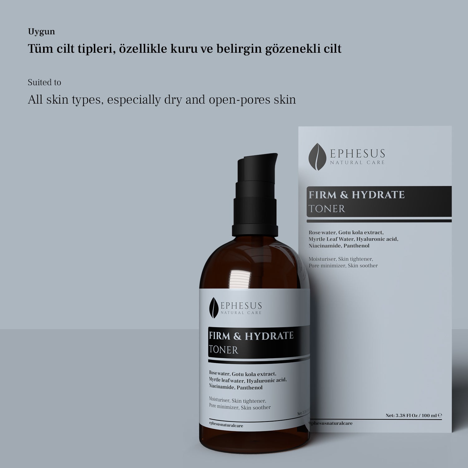 sıkılaştırıcı ve nemlendirici tonik, tüm cilt tiplerine uygun tonik, ephesus natural care