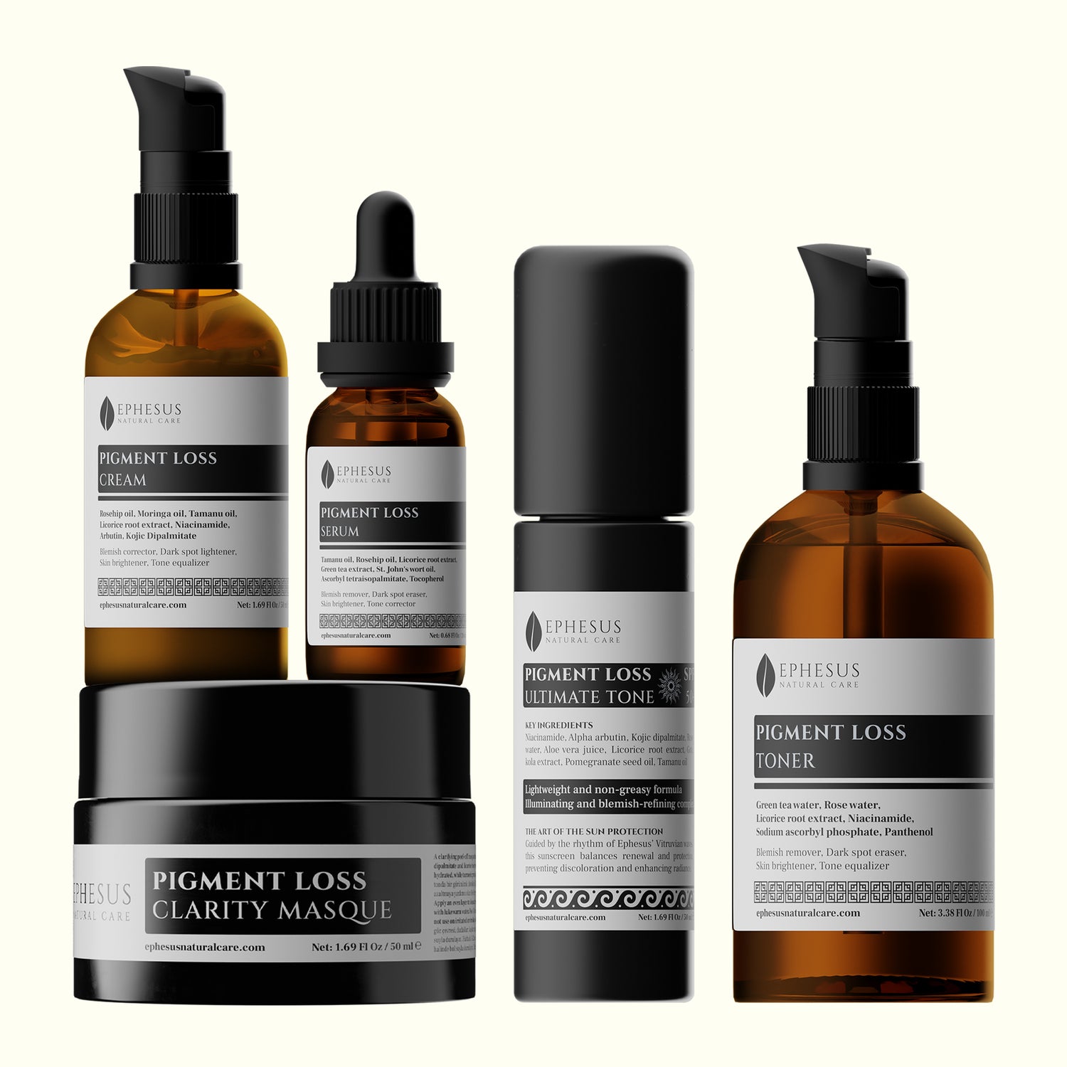 Pigment Loss Serisi SPF+ | Leke Karşıtı Serum, Krem, Tonik, Güneş Kremi ve Maske