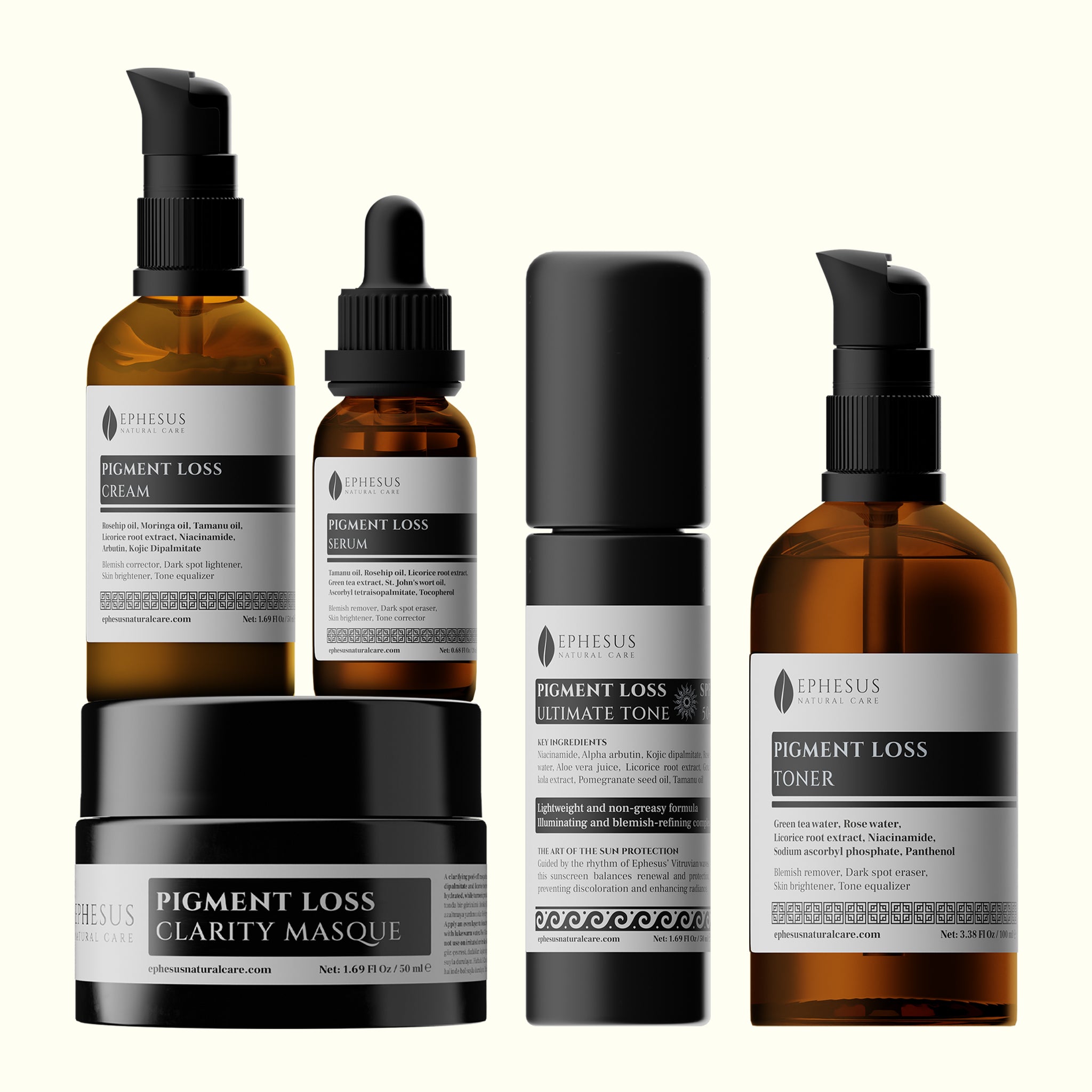 Pigment Loss Serisi SPF+ | Leke Karşıtı Serum, Krem, Tonik, Güneş Kremi ve Maske