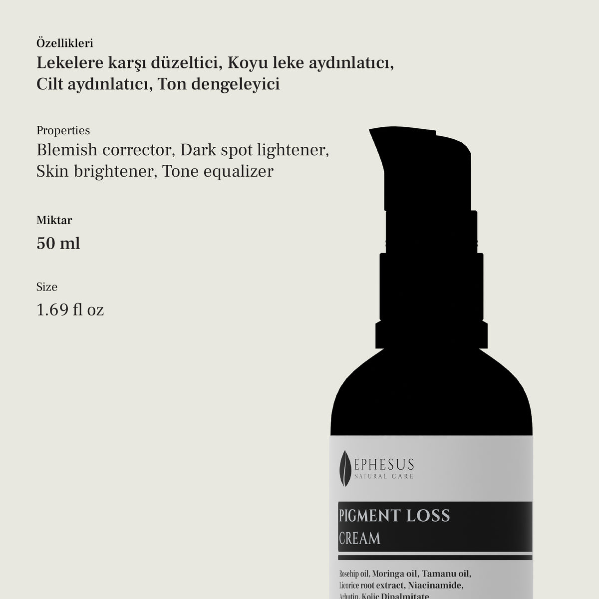 Pigment Loss Serisi SPF+ | Leke Karşıtı Serum, Krem, Tonik, Güneş Kremi ve Maske