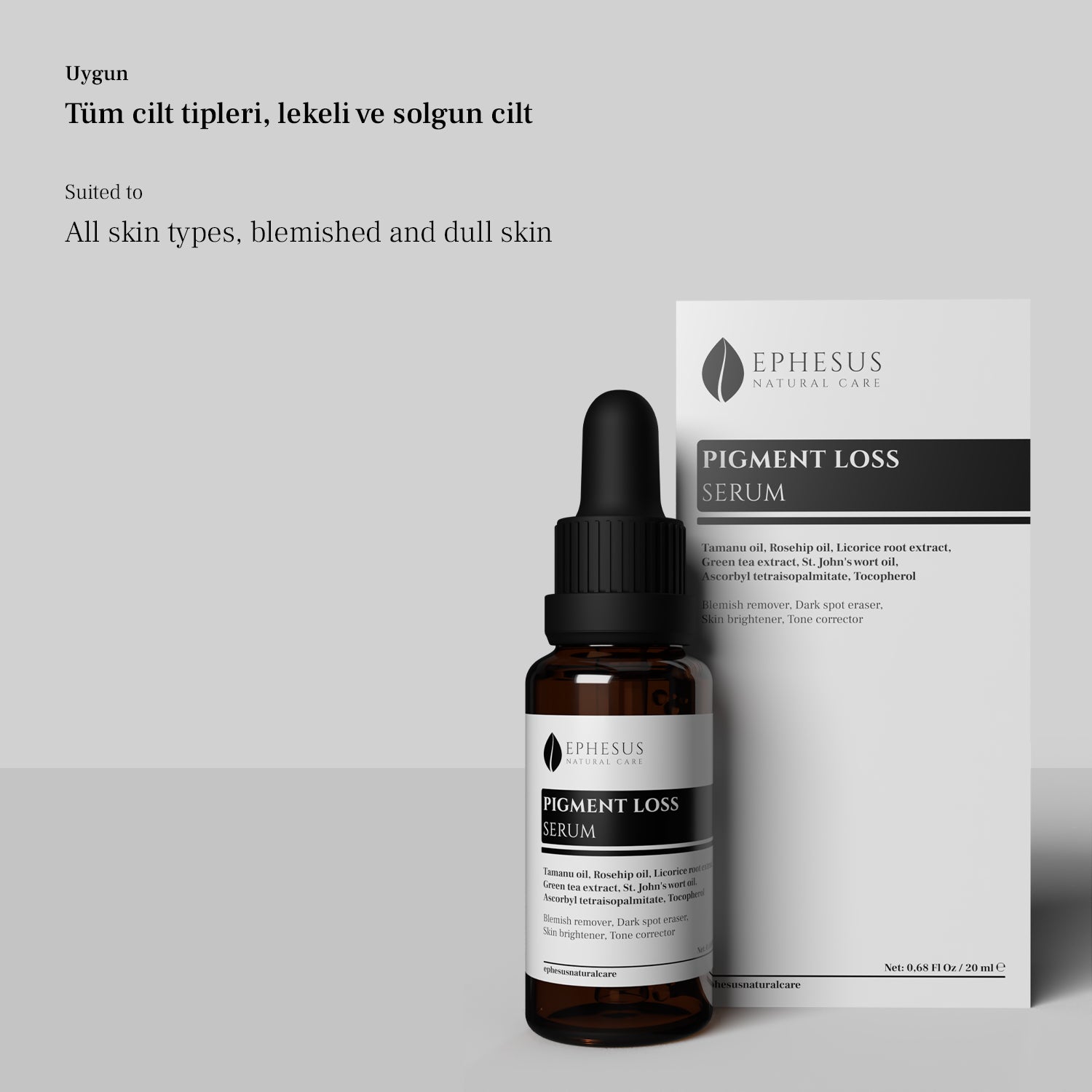 cilt tonu eşitleyici, leke, sivilce, iz giderici, serum ephesus natural care