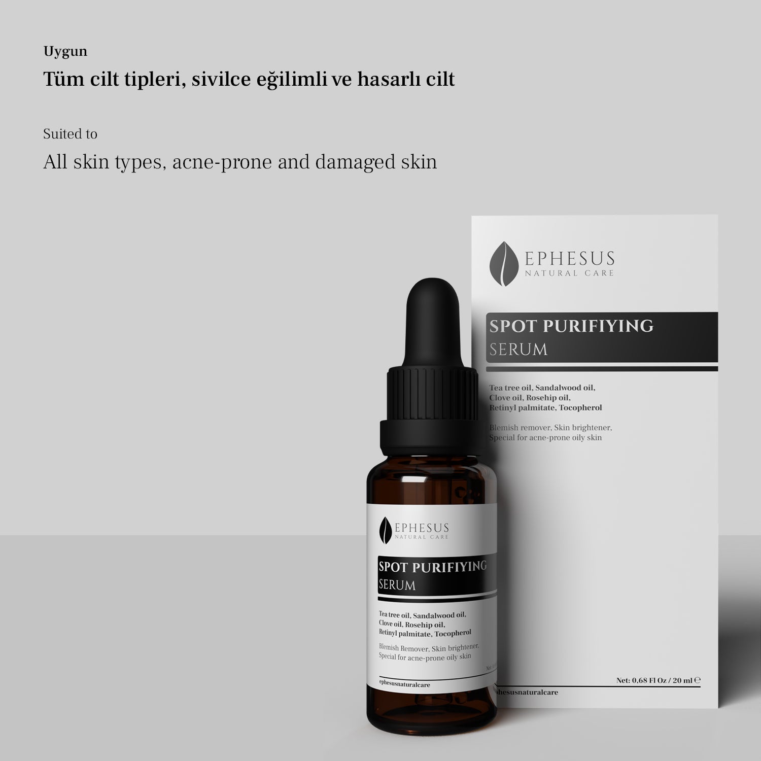 sivilce ve akne serumu, tüm cilt tiplerine ugun, Ephesus Natural Care