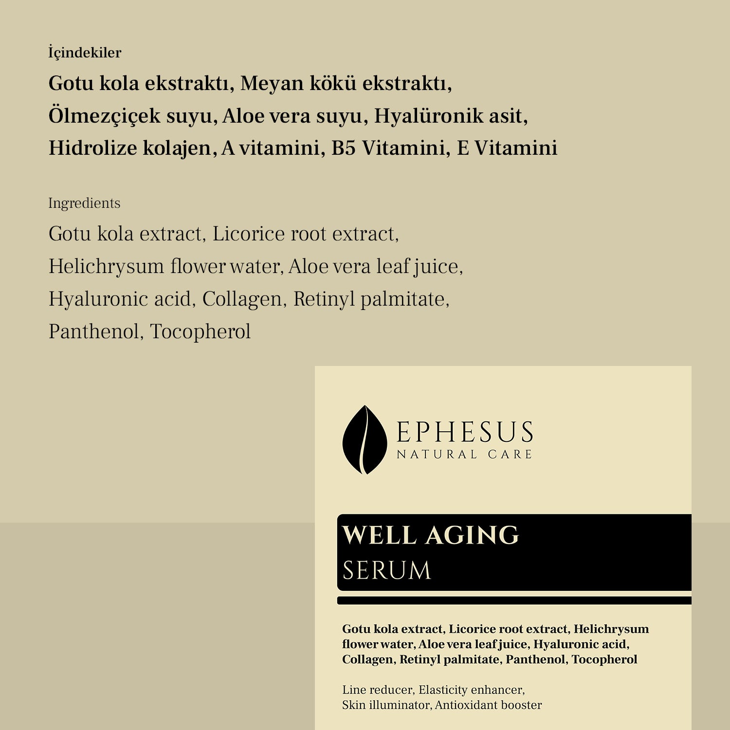 well aging anti aging serum Çizgi Azaltıcı ve Esneklik Artırıcı Yaşlanma Karşıtı Yüz Serumu – Ephesus Natural Care